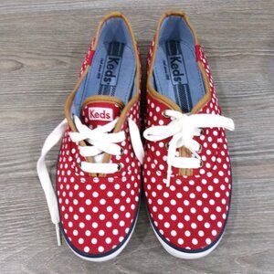 Keds Red and White Polka Dot Sneakers
